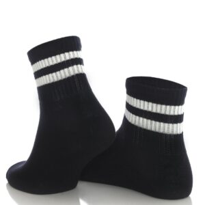 Siyah Beyaz Çizgili Kolej 1. Kalite Pamuklu Unisex Çorap srn-002913
